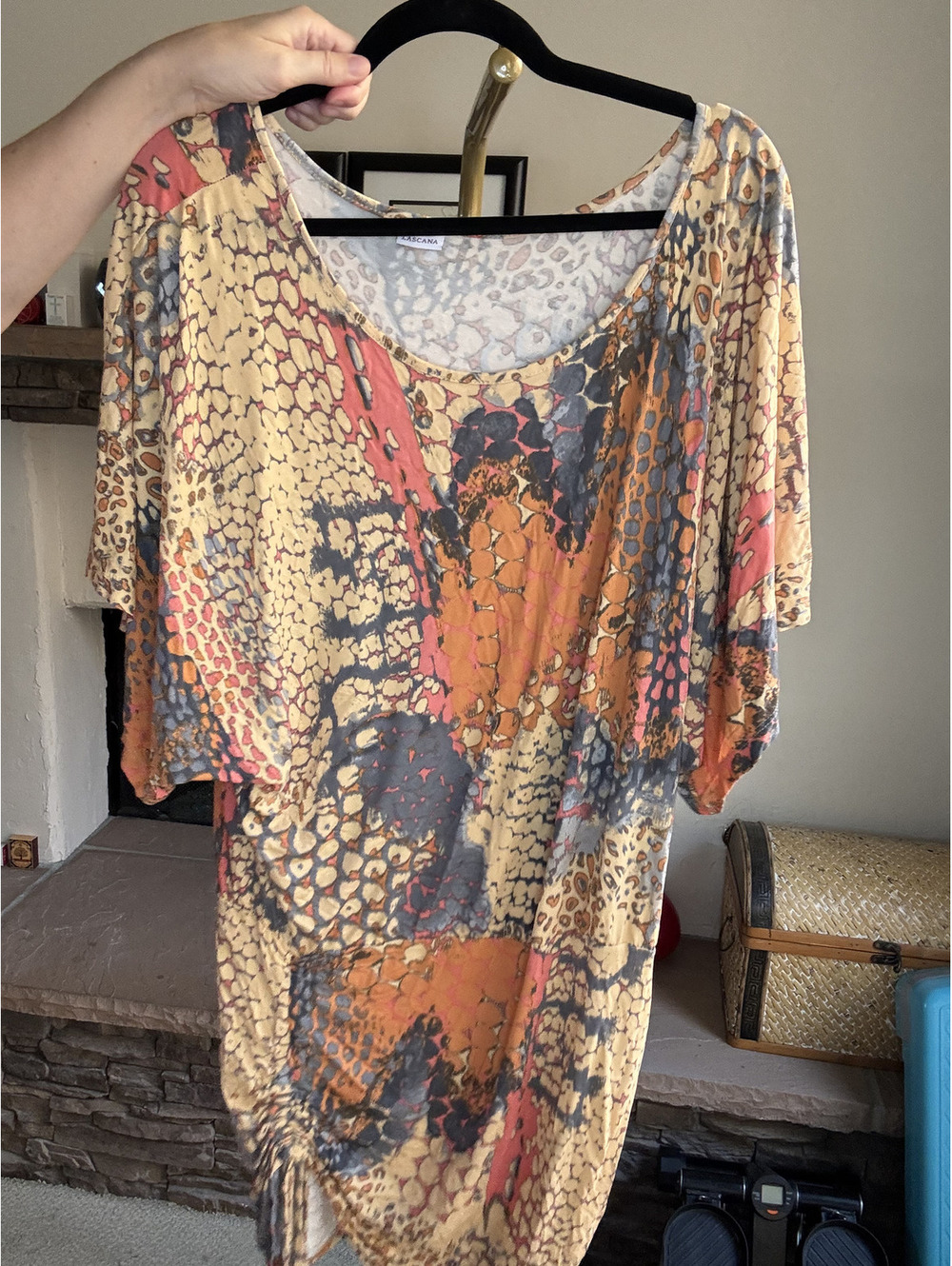 La Scala Orange and yellow abstract snake-print tunic Size Size 40-42